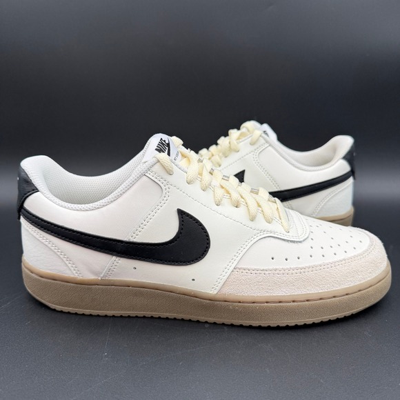 Nike Court Vision LO Sail Black Lt Orewood Brown Sneakers Mens Size 9.5